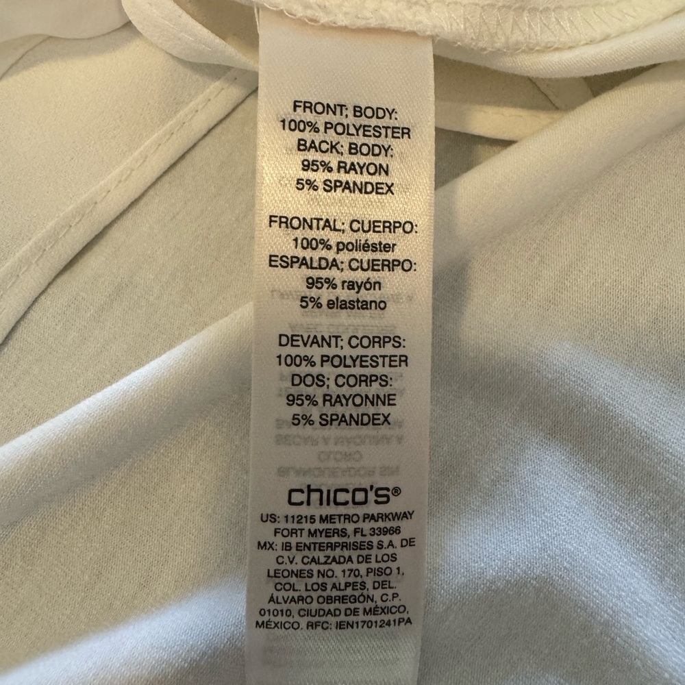 Chicos tie bottom , tab sleeve blouse. Washable. Size 2 - Picture 7 of 8